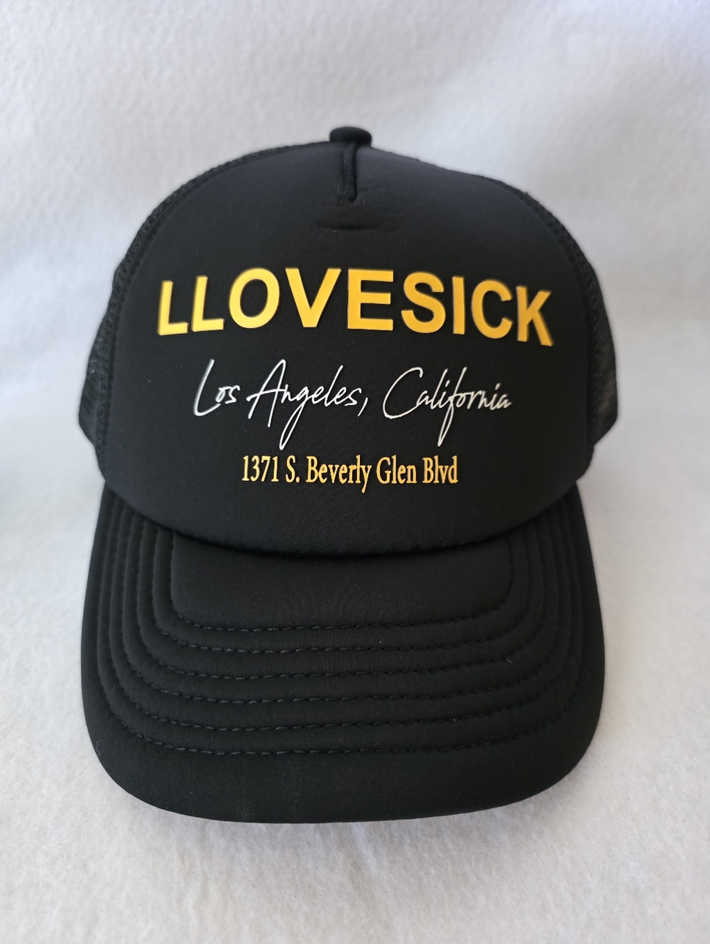 Llovesick Trucker Hat Black Snapback Adjustable Mesh Cap Streetwear